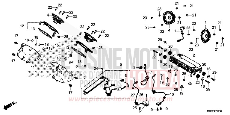 AUDIO UNIT for Gold Wing CANDY ARDENT RED (R367) from 2018